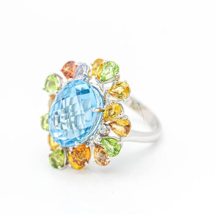 Bague 53 Bague Tutti Frutti Or blanc Diamant Saphir 58 Facettes D359719LF