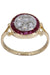 Ring 50 White gold ring, Art-Deco, rubies and diamonds 58 Facettes 061691