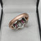 Bague 54.5 Bague Tank en or ornée de diamants et rubis 58 Facettes