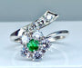 Ring 48 18k white gold emerald and diamond ring 58 Facettes AB294