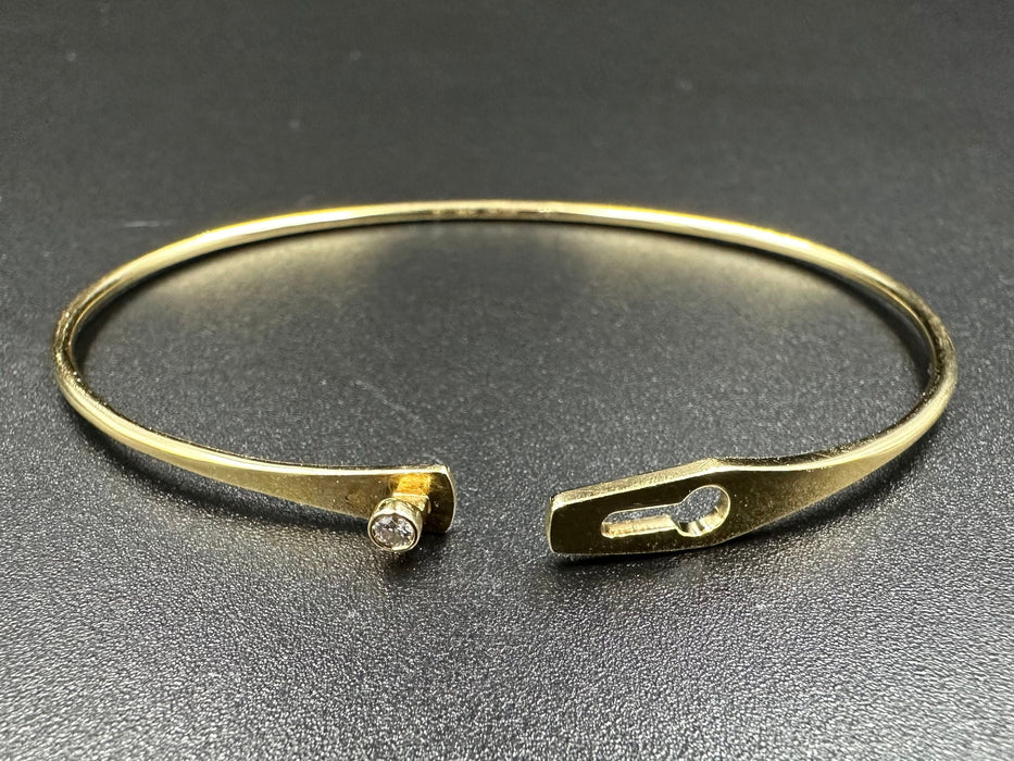Bracelet DINH VAN. Bracelet Serrure Jonc or jaune et diamant 58 Facettes