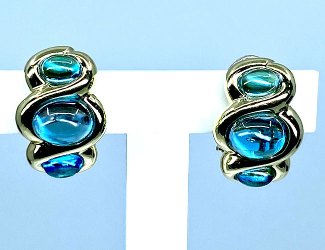 Boucles d'oreilles Boucles d’oreilles Topazes cabochons 58 Facettes AB234