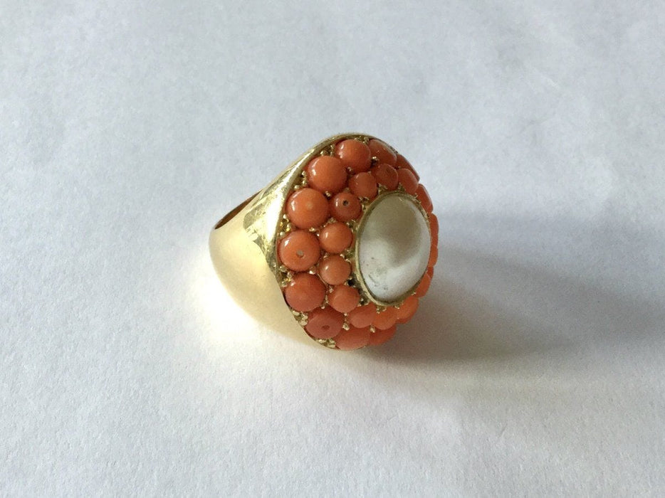 Bague 50.5 Bague Or, perle & corail 58 Facettes 626374