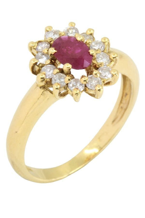 Bague BAGUE MARGUERITE RUBIS ET DIAMANTS 58 Facettes 047611