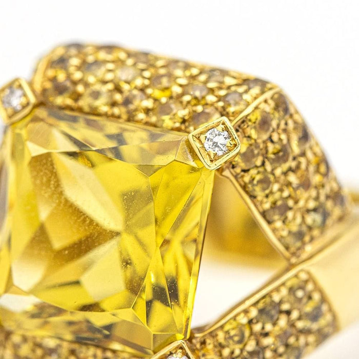 Bague 55.5 Bague Or jaune Saphir Diamants 58 Facettes D359730LF