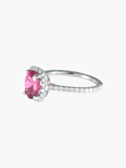 Bague 52 Bague Tourmaline rouge Diamants 58 Facettes