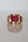 Bague 52 / rubis synthétique Bague Tank chevalière rubis Verneuil 58 Facettes 534