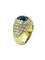 Bague Bague joncs or jaune, saphir et diamants 58 Facettes