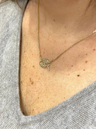 Collier Collier poissons tête à queue en or 18 carats et diamants 58 Facettes