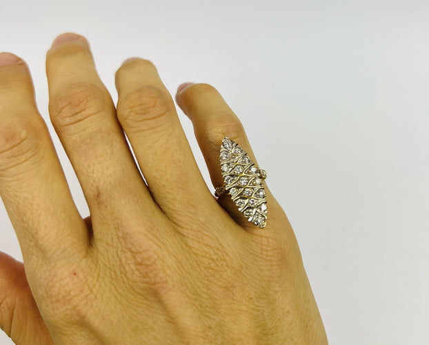 Bague 48 Bague Marquise 2 Ors Diamants 58 Facettes 20400000752