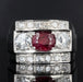 Ring 54 Art deco ruby ​​diamond ring 58 Facettes 22-068