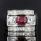 Bague 54 Bague rubis diamants art déco 58 Facettes 22-068