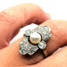 Ring Art Deco diamond and fine pearl ring 58 Facettes 3730