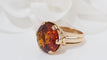 Bague Bague vintage or rose et saphir orange 58 Facettes 31806