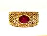 Ring 54 Ring Yellow Gold Ruby Diamonds 58 Facettes AB227