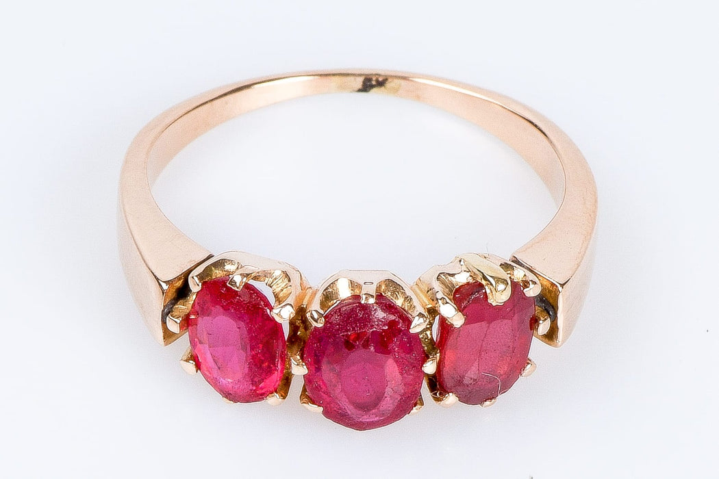 Bague 52 Bague en or rose, rubis 58 Facettes BG-RBS-1-101