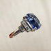Ring 54 Engagement Ring Sapphire, “Baguette” diamonds & white gold 58 Facettes A 7351
