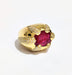 Ring 53 Yellow gold ruby ​​and diamond ring 58 Facettes TBU