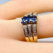 Ring Bangle ring with 3 sapphires and diamonds 58 Facettes AB 154
