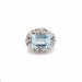 Bague Bague Cocktail Antoine Camus Aigue Marine 10 Carats Saphirs Or Gris 18 Carats 58 Facettes B309