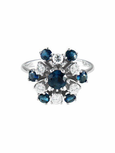 Bague Bague Or Blanc Saphirs Diamants 58 Facettes