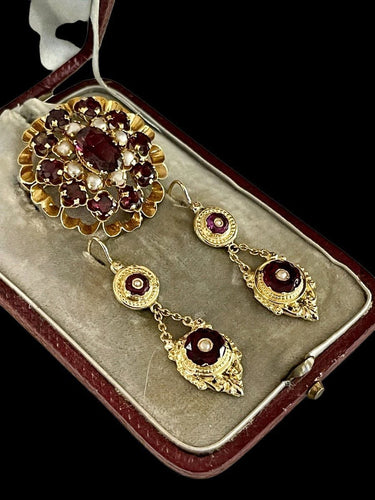 Boucles d'oreilles Parure Or et Améthystes Napoléon III 58 Facettes 1069287