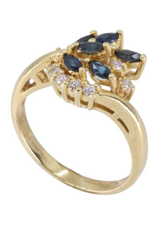 Bague 51 Bague moderne, saphirs, diamants 58 Facettes 063311