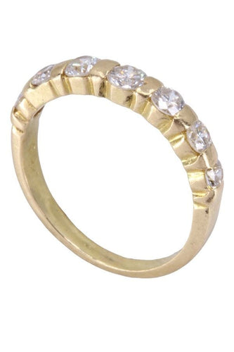Bague 50 Demi-alliance Or jaune Diamants 58 Facettes 080651