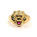 Ring Lion signet ring yellow gold ruby 58 Facettes 2652