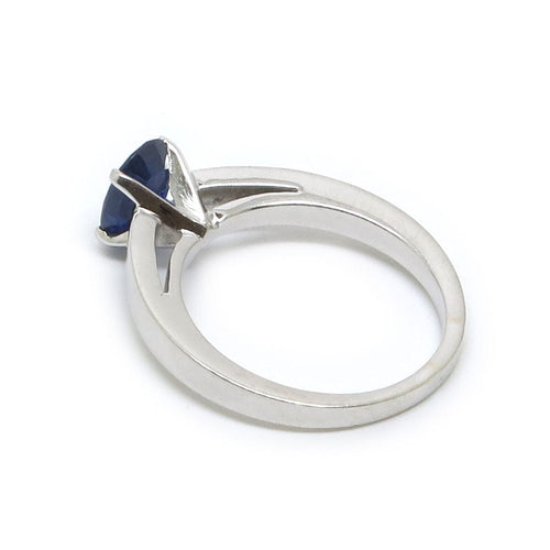 Bague 54 Bague Solitaire Or blanc Saphir 58 Facettes