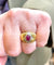 Bague Bague vintage en or jaune, rubis cabochon et diamants 58 Facettes