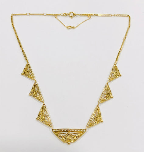 Collier Collier maille filigrane or jaune 58 Facettes