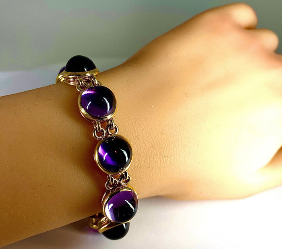 Bracelet Bracelet Améthystes cabochon 58 Facettes