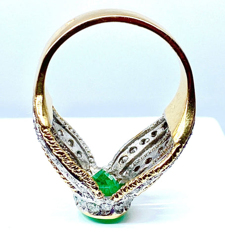 Bague 58 Bague 2 Ors Emeraude Diamants 58 Facettes AB228