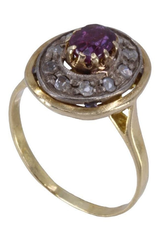 Bague 52 BAGUE MARGUERITE RUBIS ET DIAMANTS 58 Facettes 075171