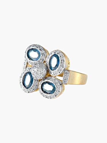Bague 52 Bague Saphirs et Diamants 58 Facettes