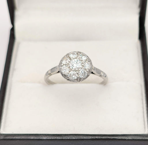 Bague 54 Bague Art Déco Platine Diamants 58 Facettes