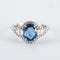 Bague 52 Bague Saphir Ceylan non chauffé 2.14ct et Diamants 58 Facettes