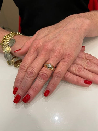 Bague JONC ANGLAIS DIAMANT 0.57 CARAT 58 Facettes 058701