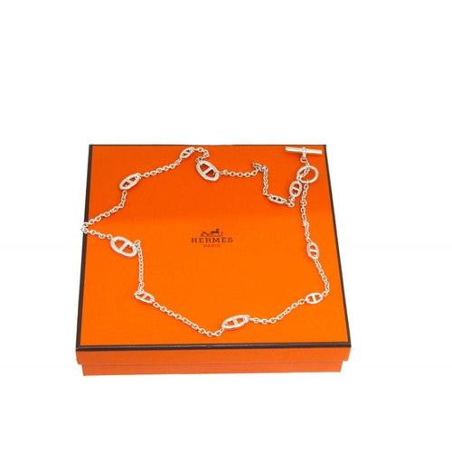 Collier HERMES - Collier sautoir Farandol Argent 58 Facettes Fh