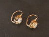 Gold Sleeper Earrings and White Stones 58 Facettes