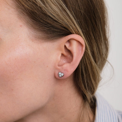 Boucles d'oreilles Boucles d'oreilles Cœur en Or blanc, diamants 58 Facettes