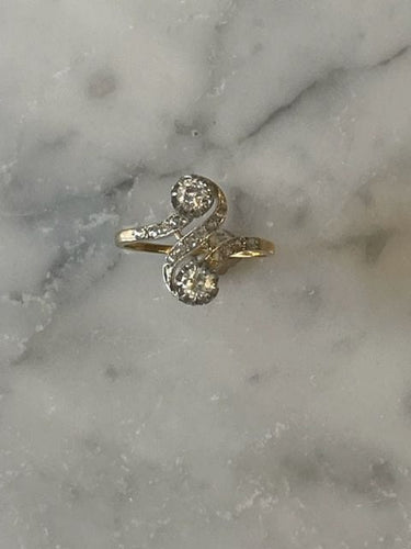 Bague 55 Bague Toi et Moi Or et Diamants 58 Facettes