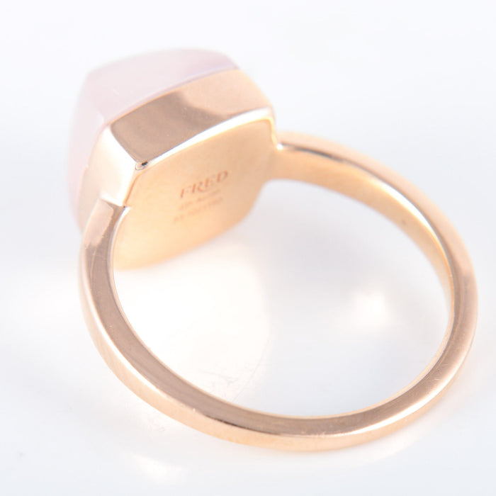 Bague 53 FRED - Bague Pain de sucre or rose quartz rose 58 Facettes