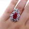 Bague 53 Bague Or blanc Rubis et Diamants 58 Facettes