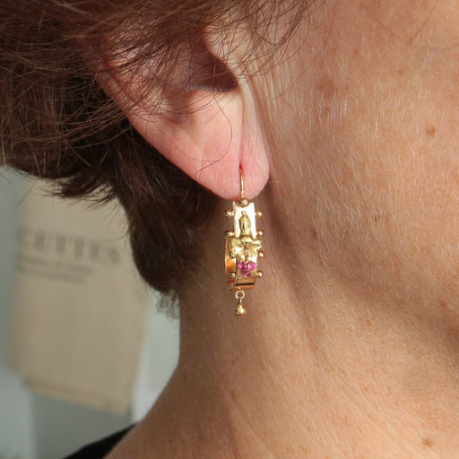 Boucles d'oreilles Paire de pendants "briquet", XIXème siècle 58 Facettes