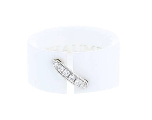 Ring 53 CHAUMET - LINK RING WHITE GOLD, DIAMONDS AND CERAMIC 58 Facettes 082228-053
