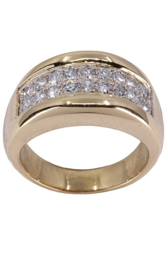 Bague 56 Bague Or jaune pavage Diamants 58 Facettes 077581