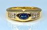 Bague 53 Bague jonc en or jaune 18 carats, saphir et diamants. 58 Facettes AB274