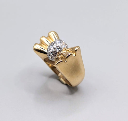 Bague Bague TANK papillon en Or jaune & diamants 58 Facettes